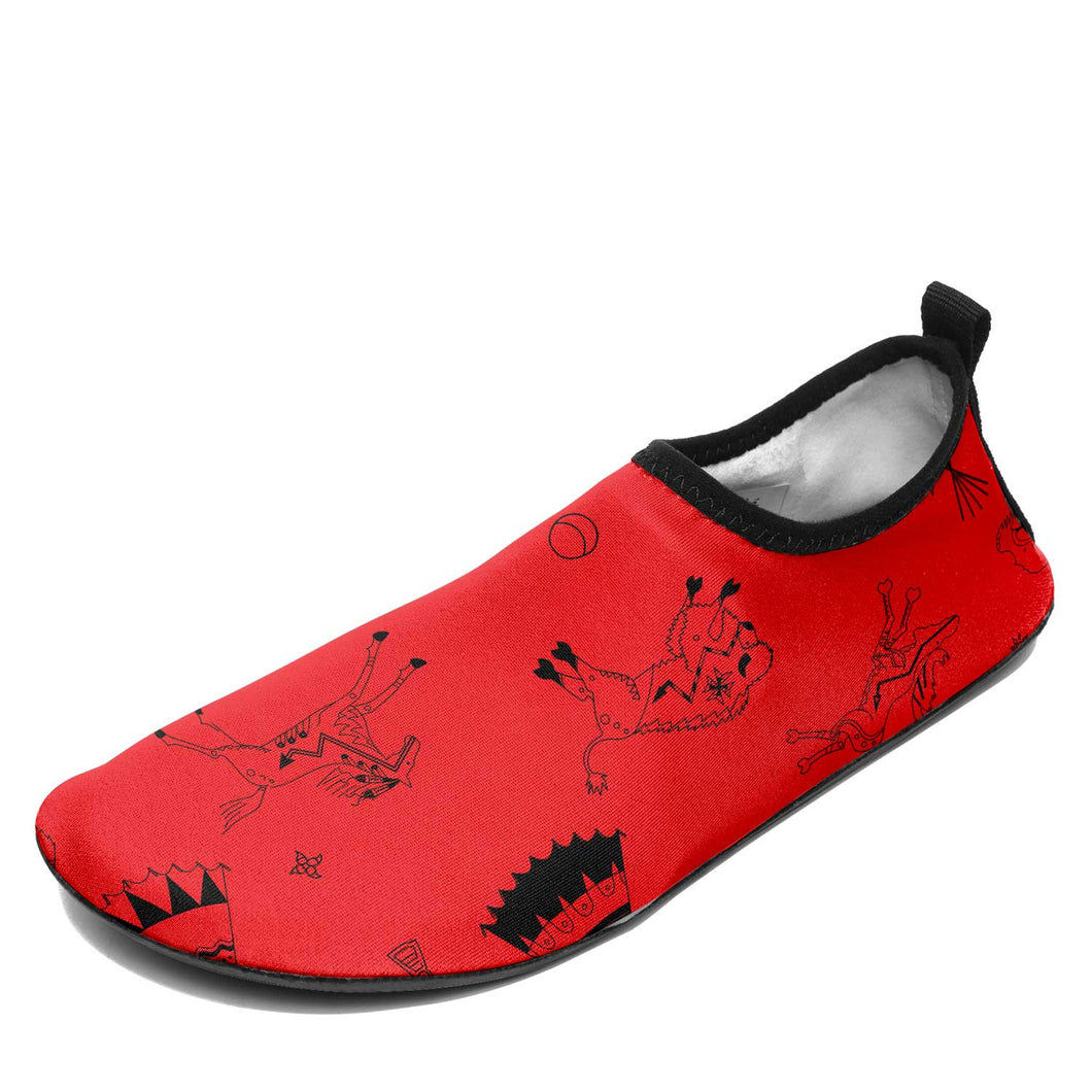 Ledger Dabbles Red Kid's Sockamoccs Slip On Shoes