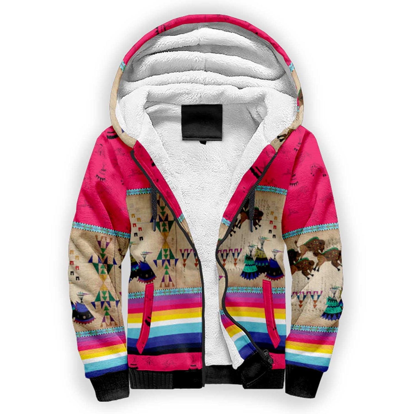 Buffalos Running Berry Sherpa Hoodie