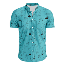 Load image into Gallery viewer, Ledger Dables Torquoise Hawaiian-Style Button Up Shirt
