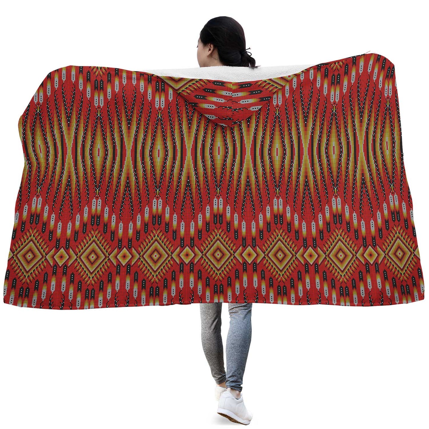Fire Feather Hooded Blanket