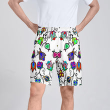 Load image into Gallery viewer, Indigenous Paisley White Athletic Shorts with Pockets
