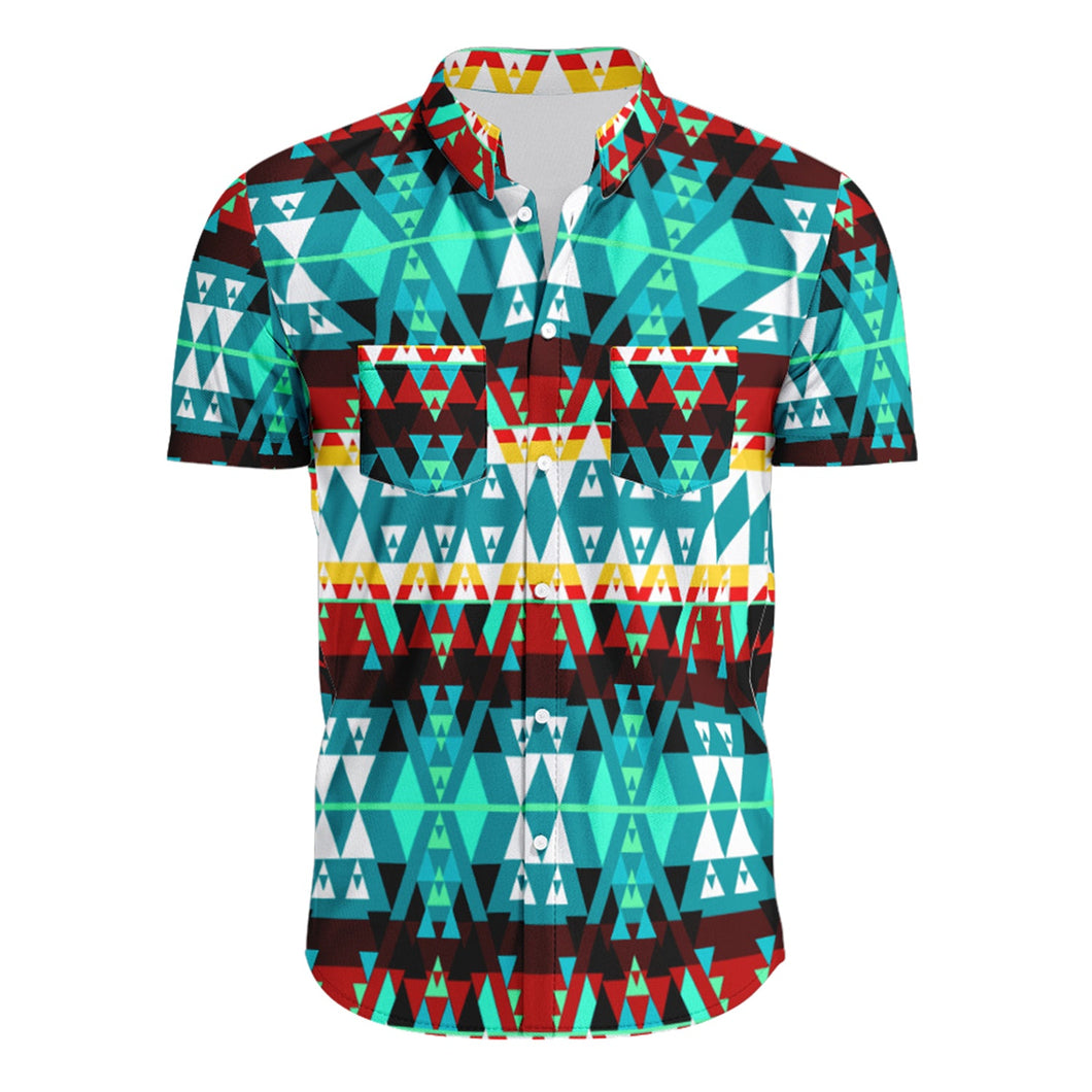 Writing on Stone Wheel Hawaiian-Style Button Up Shirt