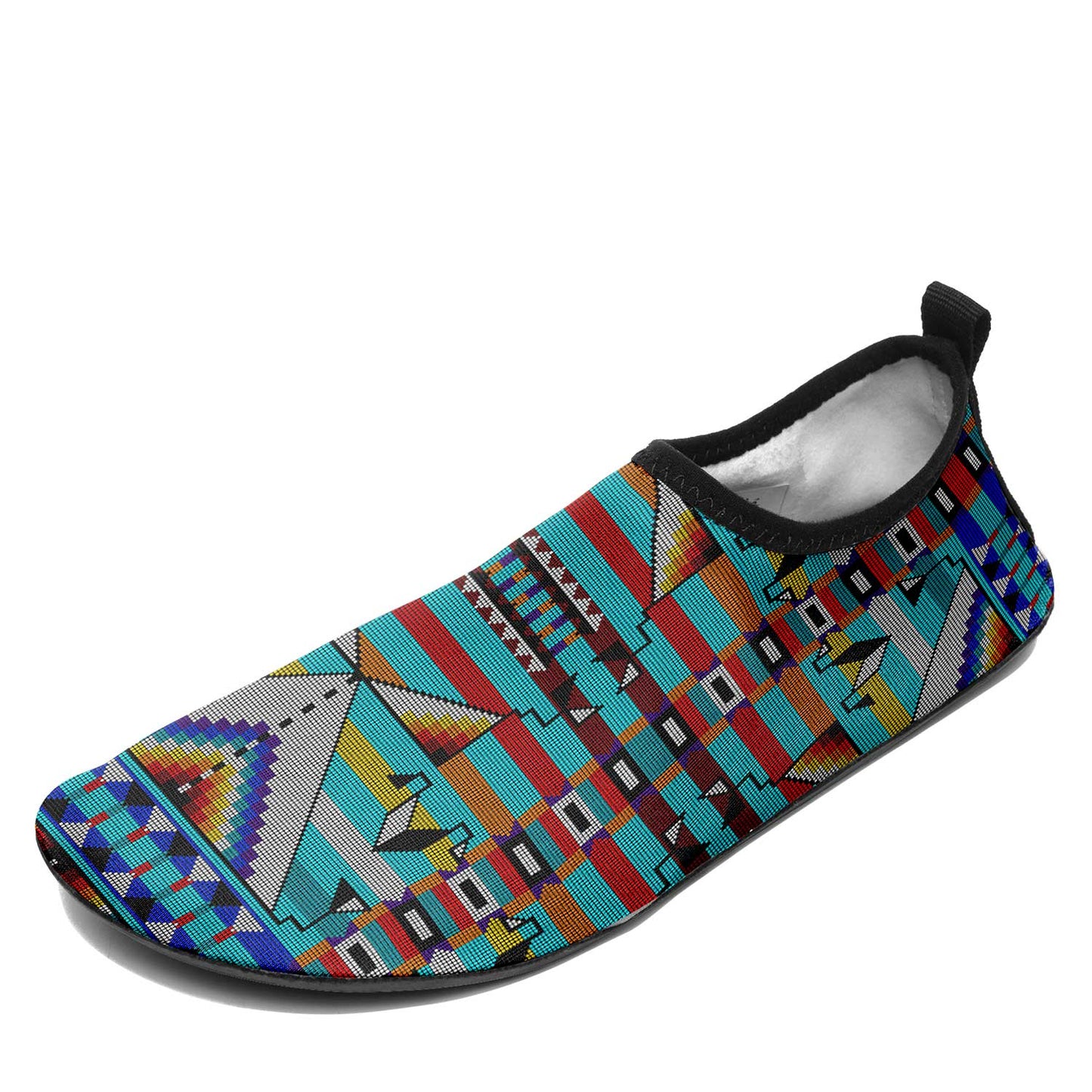 Medicine Blessing Turquoise Kid's Sockamoccs Slip On Shoes