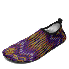 Load image into Gallery viewer, Fire Feather Purple Kid&#39;s Sockamoccs Slip On Shoes
