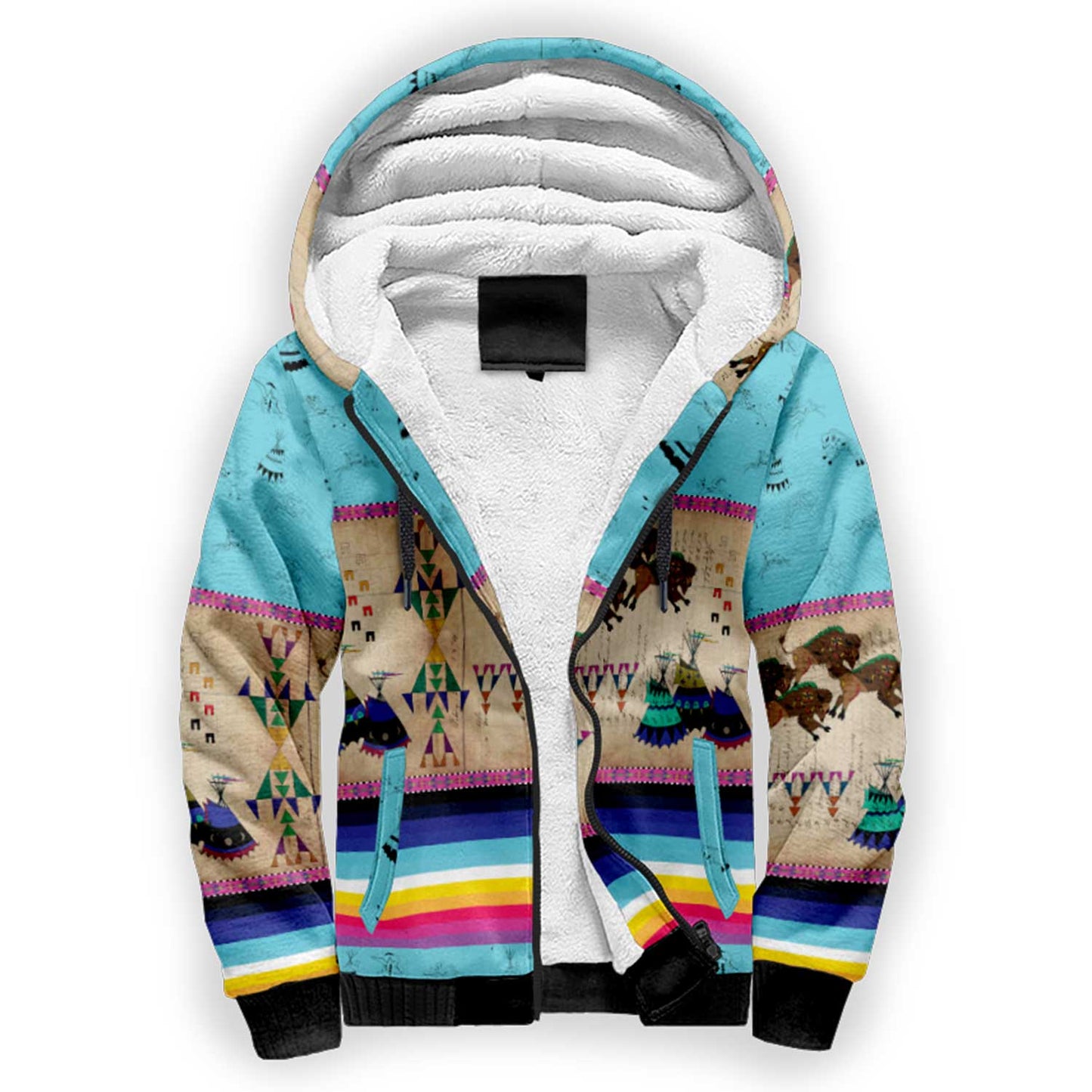 Buffalos Running Sky Sherpa Hoodie
