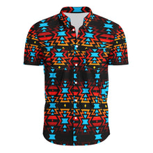 Load image into Gallery viewer, Black Fire Hawaiian-Style Button Up Shirt
