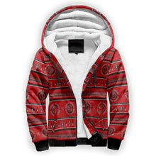 Load image into Gallery viewer, Evening Feather Wheel Blush Sherpa Hoodie
