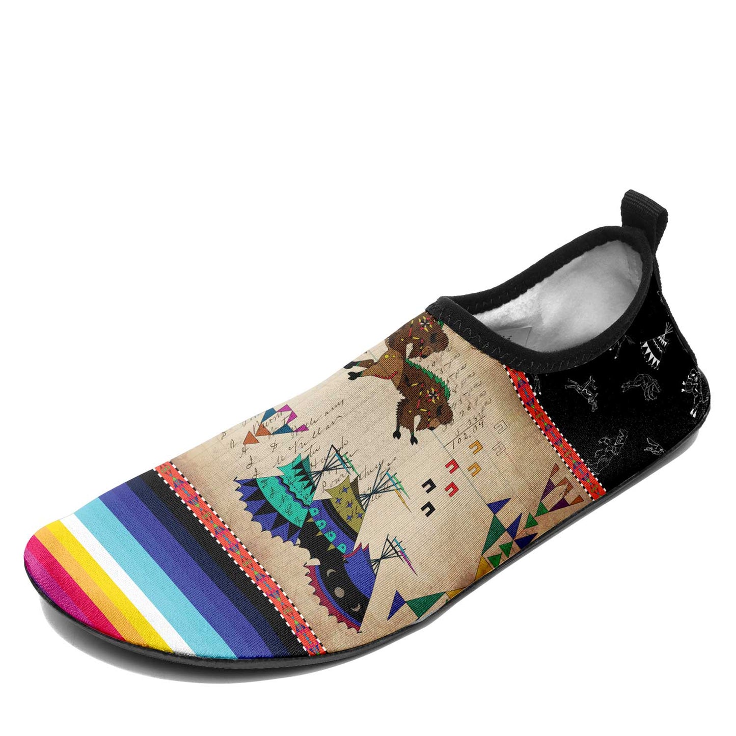 Buffalos Running Black Sky Kid's Sockamoccs