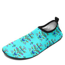 Load image into Gallery viewer, Dakota Damask Turquoise Kid&#39;s Sockamoccs Slip On Shoes
