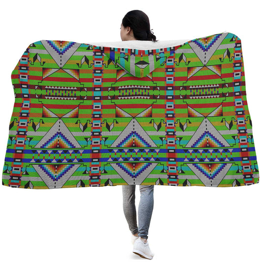 Medicine Blessing Lime Green Hooded Blanket