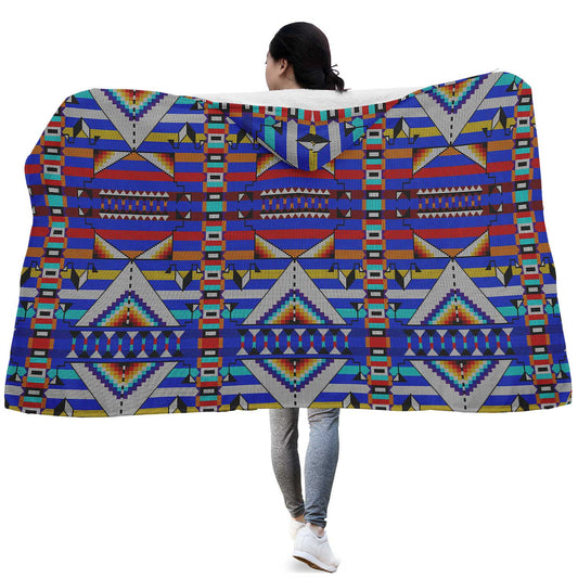 Medicine Blessing Blue Hooded Blanket