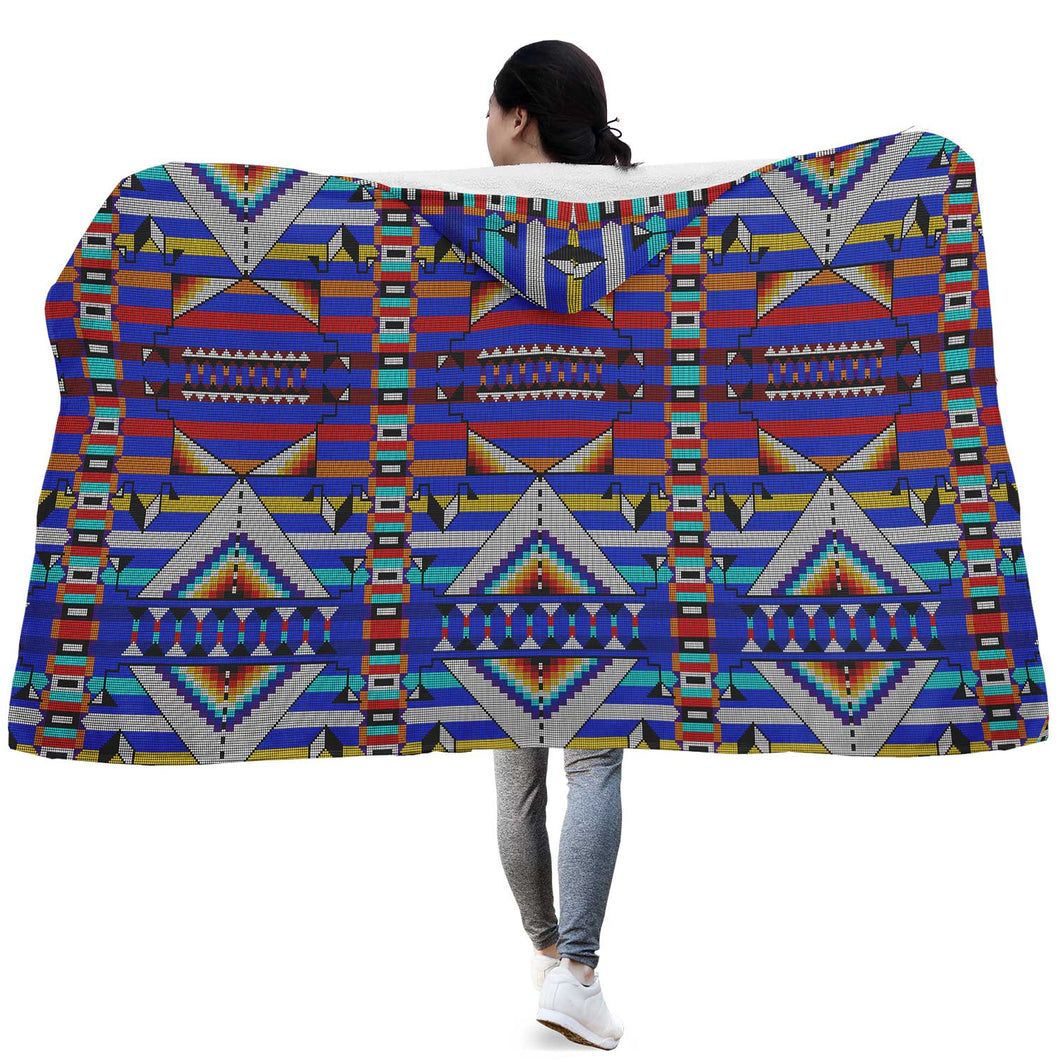 Medicine Blessing Blue Hooded Blanket