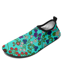 Load image into Gallery viewer, Grandmother Stories turquoise Kid&#39;s Sockamoccs Slip On Shoes
