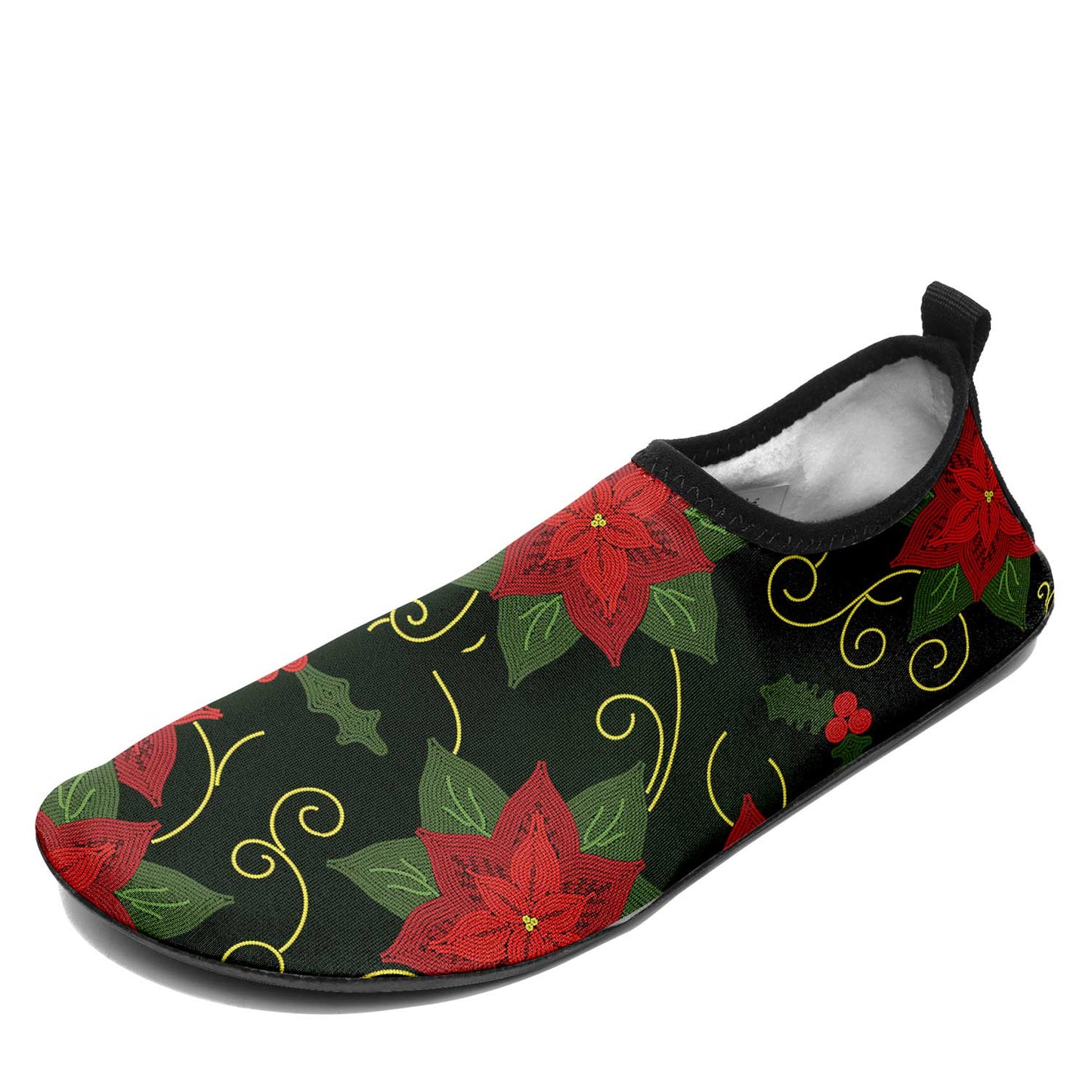 Poinsetta Parade Kid's Sockamoccs Slip On Shoes