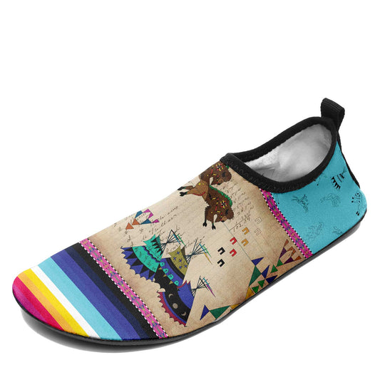 Buffalos Running Sky Kid's Sockamoccs Slip On Shoes