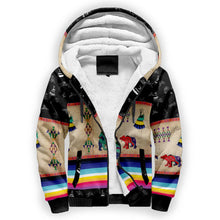 Load image into Gallery viewer, Bear Ledger Black Sky Sherpa Hoodie
