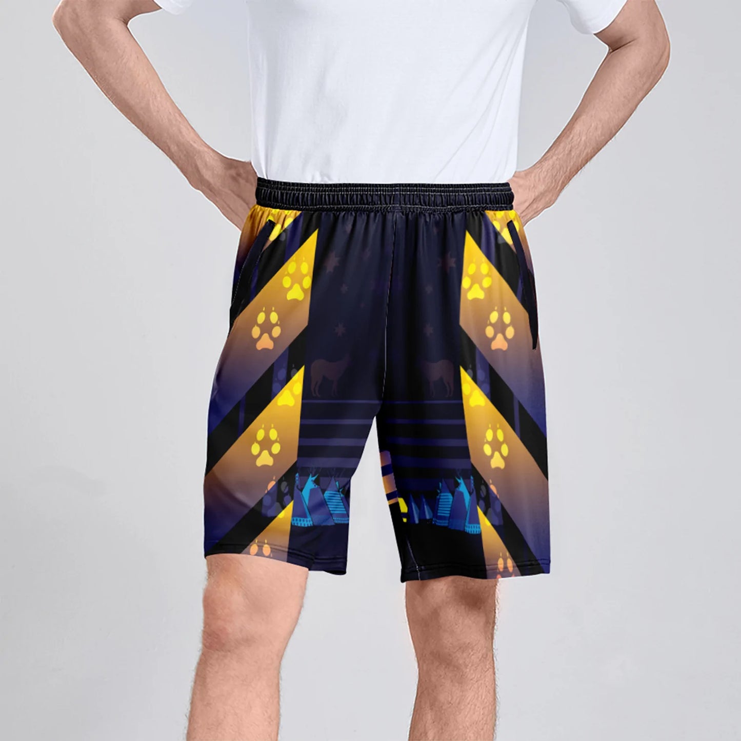 Wolf Star Athletic Shorts with Pockets