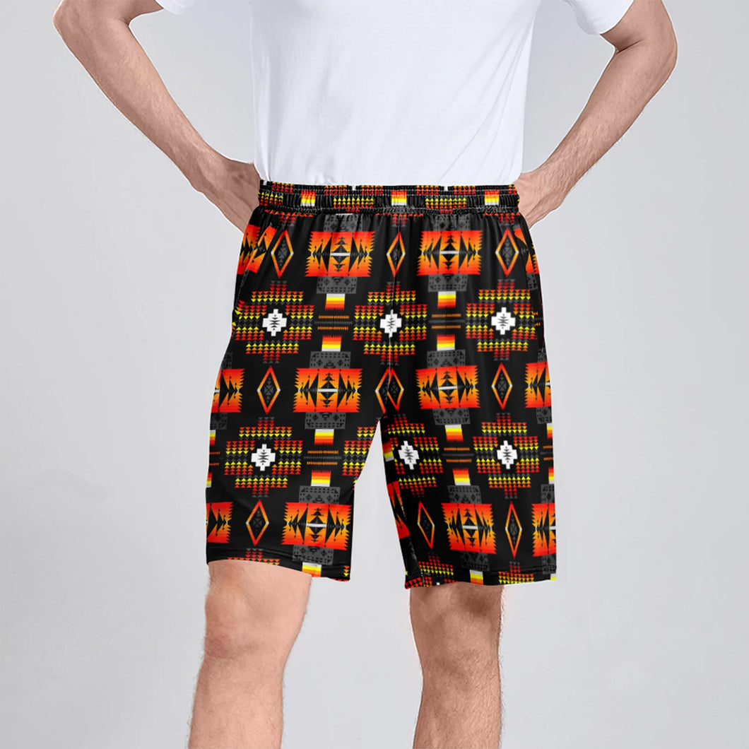 Seven Tribes Black Athletic Shorts with Pockets