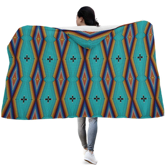 Diamond in the Bluff Turquoise Hooded Blanket