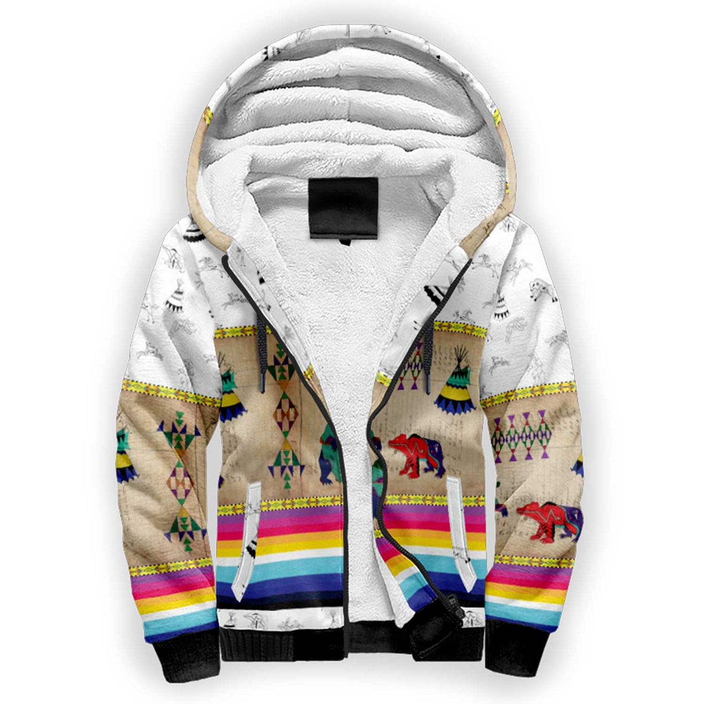 Bear Ledger White Clay Sherpa Hoodie