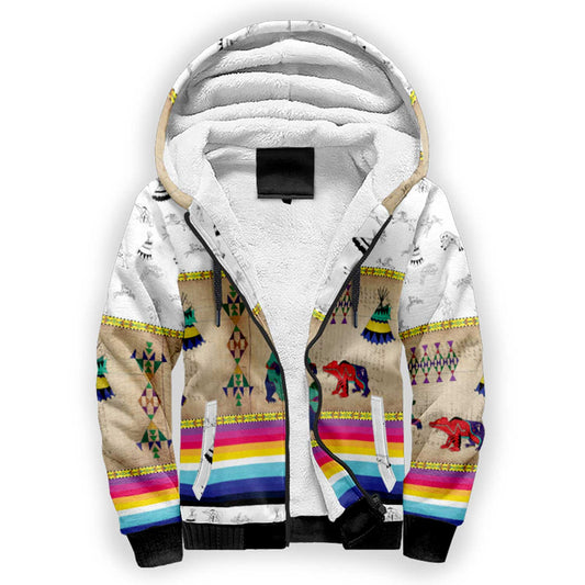 Bear Ledger White Clay Sherpa Hoodie