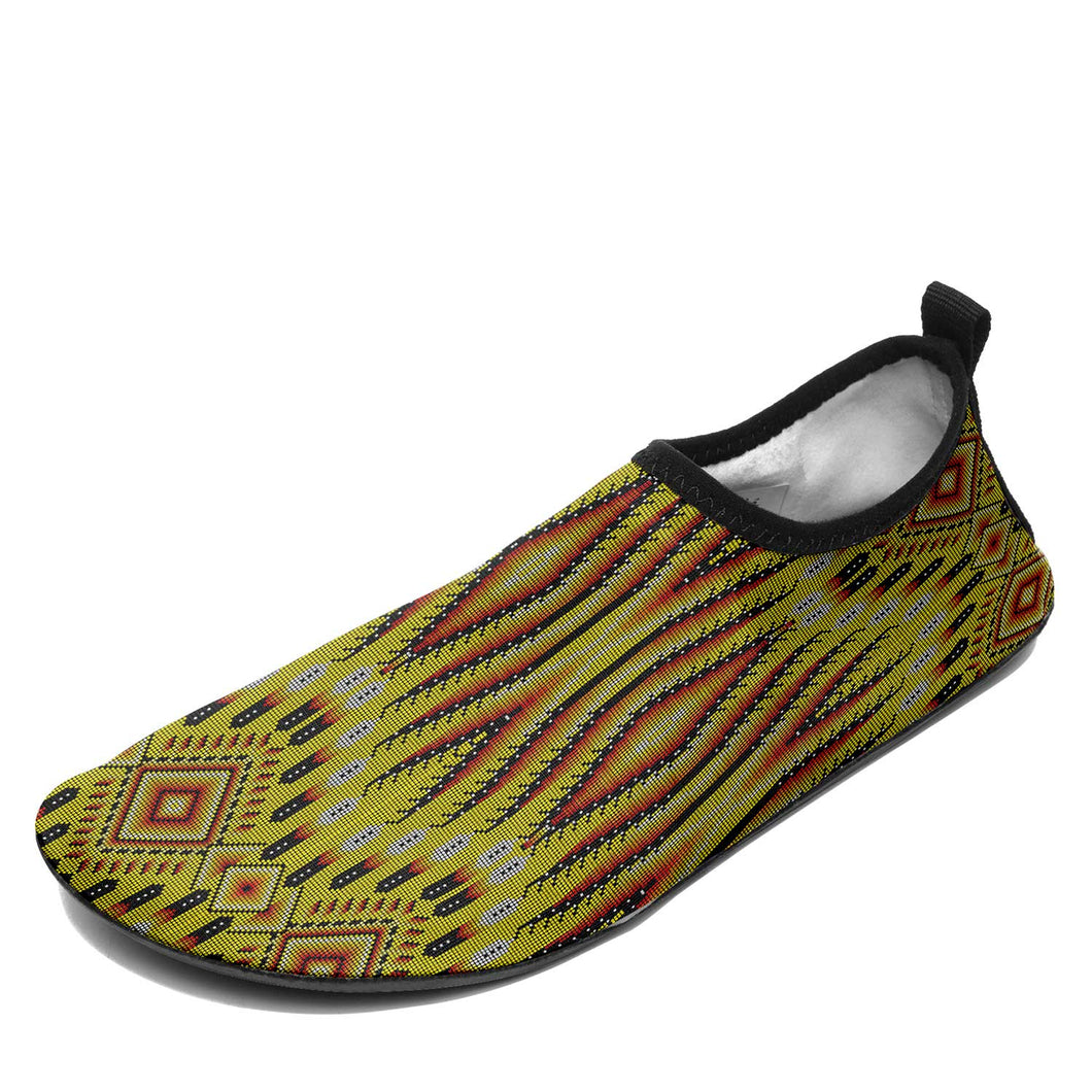 Fire Feather Yellow Kid's Sockamoccs Slip On Shoes