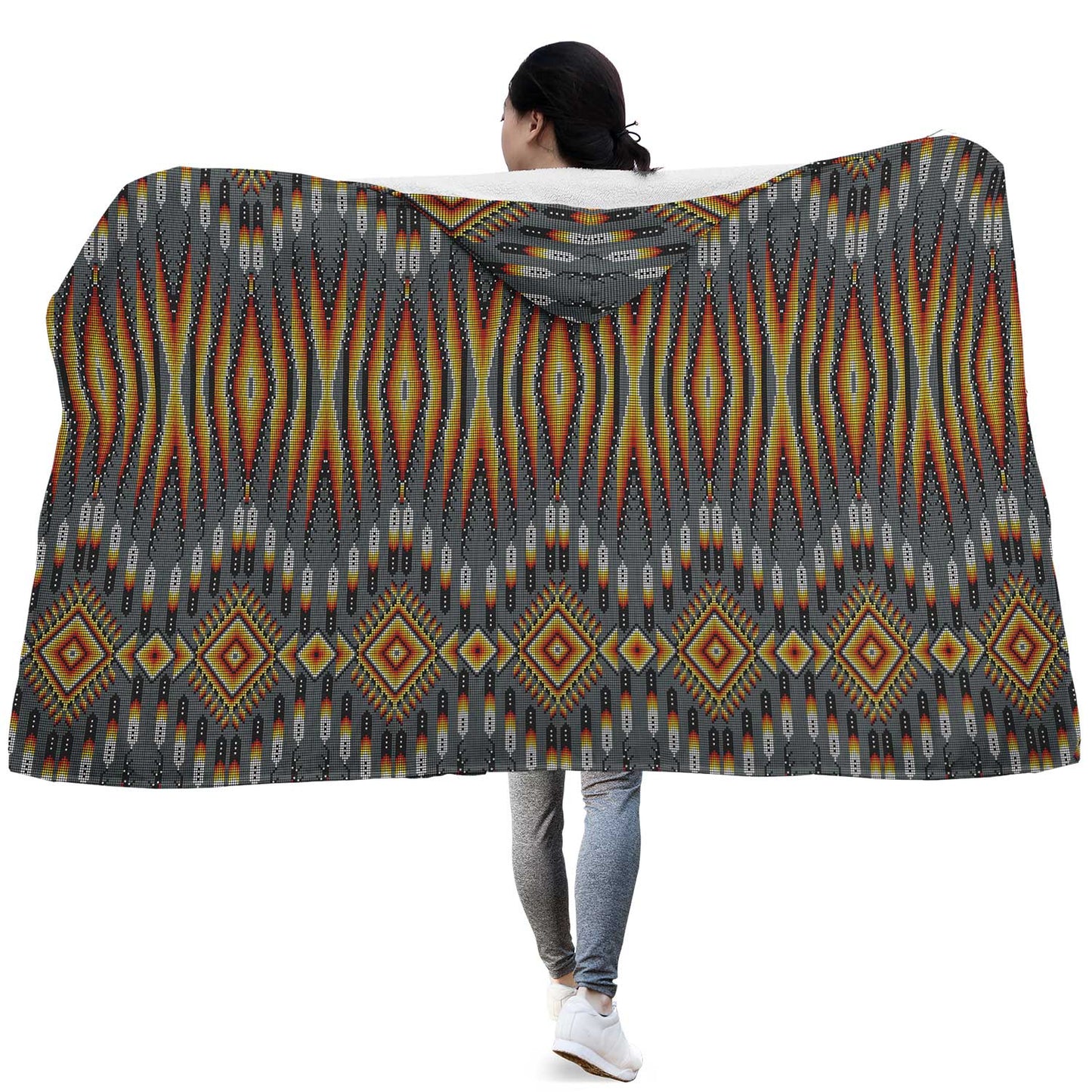 Fire Feather Hooded Blanket