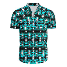 Load image into Gallery viewer, Black Fire Firefly Hawaiian-Style Button Up Shirt
