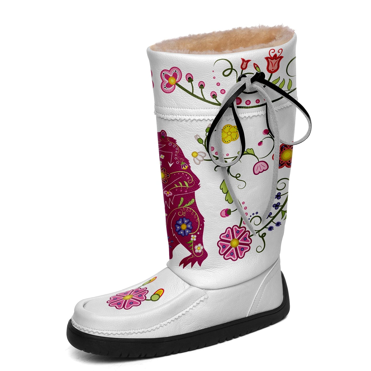 Floral Maskwa Real Leather MocLux