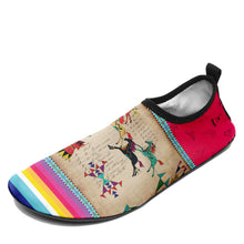 Load image into Gallery viewer, Horses Running Berry Kid&#39;s Sockamoccs Slip On Shoes
