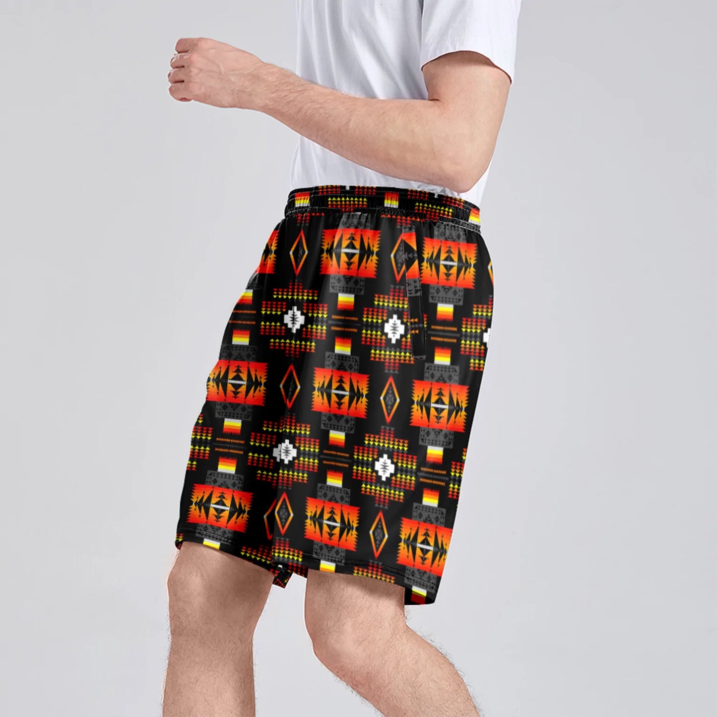 Seven Tribes Black Athletic Shorts with Pockets