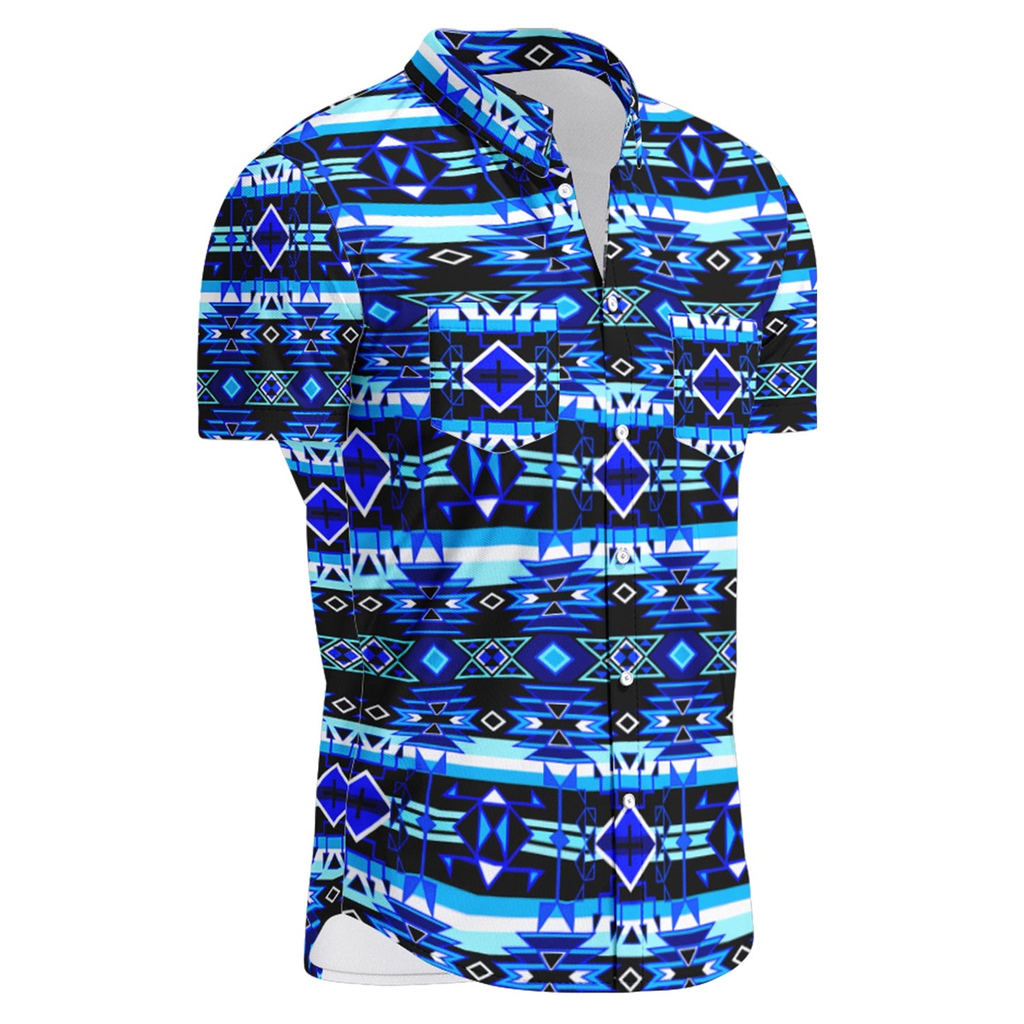 Force of Nature Winter Night Short Sleeve Button Up