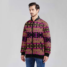 Load image into Gallery viewer, Between the Mountains Berry Youth Zippered Collared Lightweight Jacket
