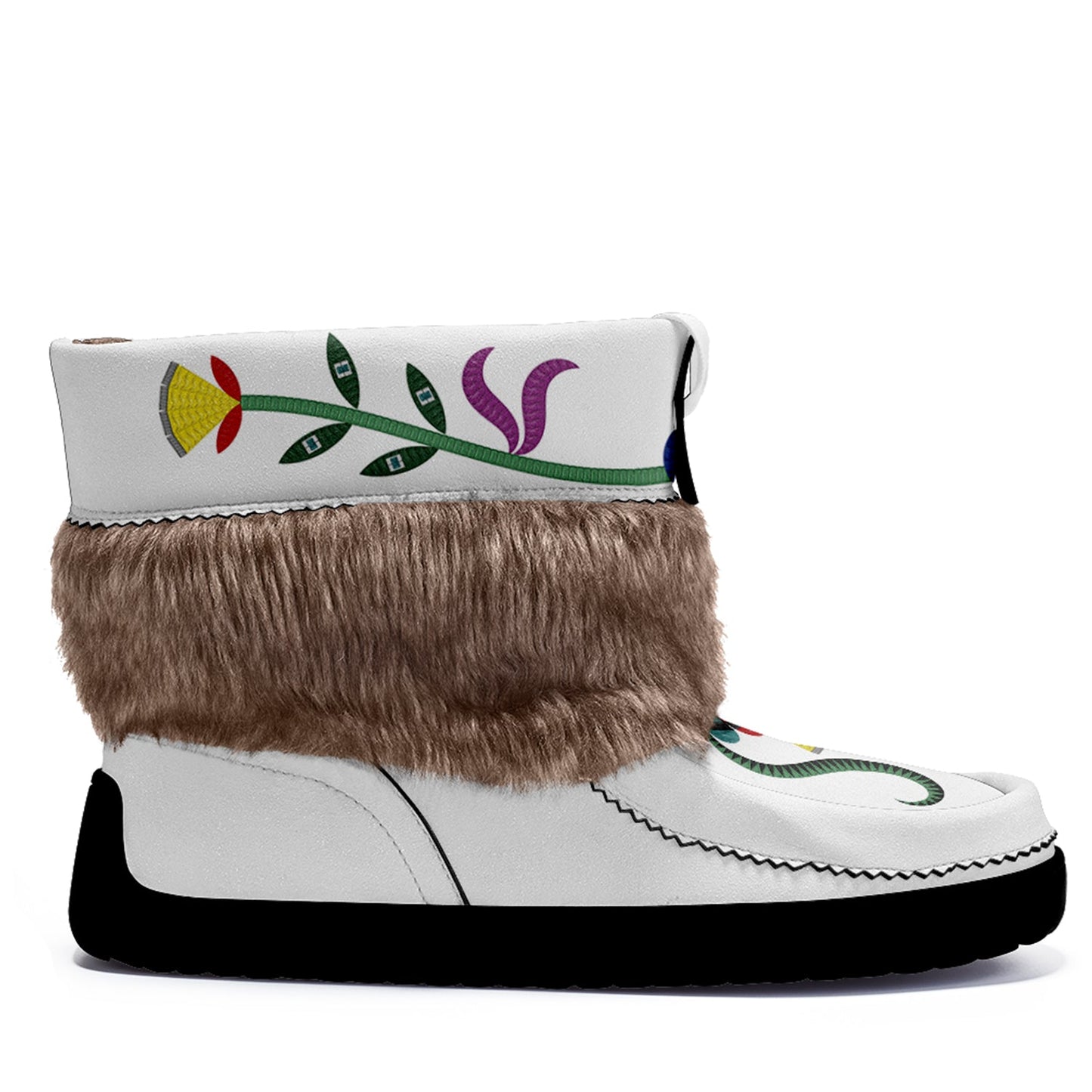 Quill With The Ancestors Real Leather MoccaLux Short Style with Fur