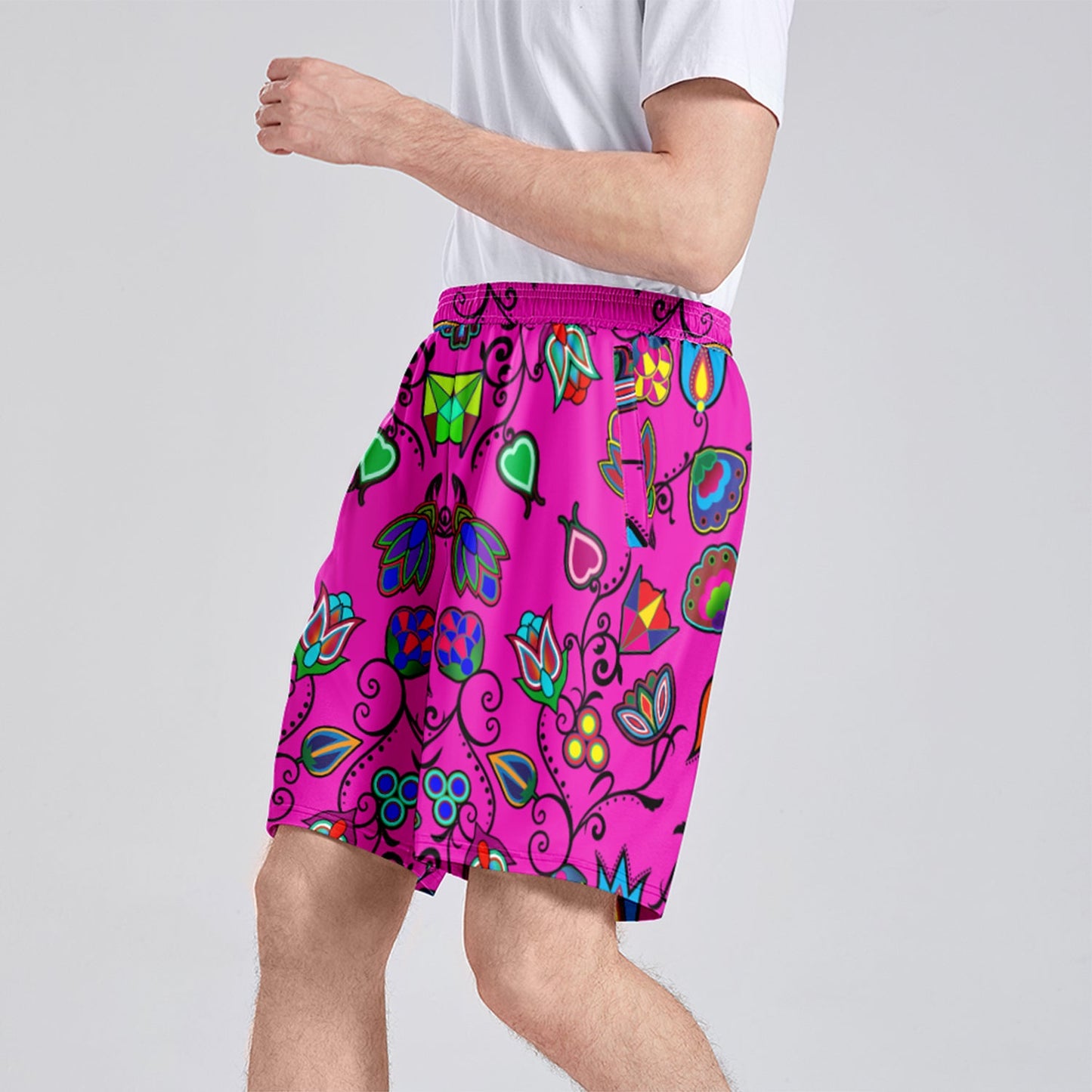 Indigenous Paisley Athletic Shorts with Pockets