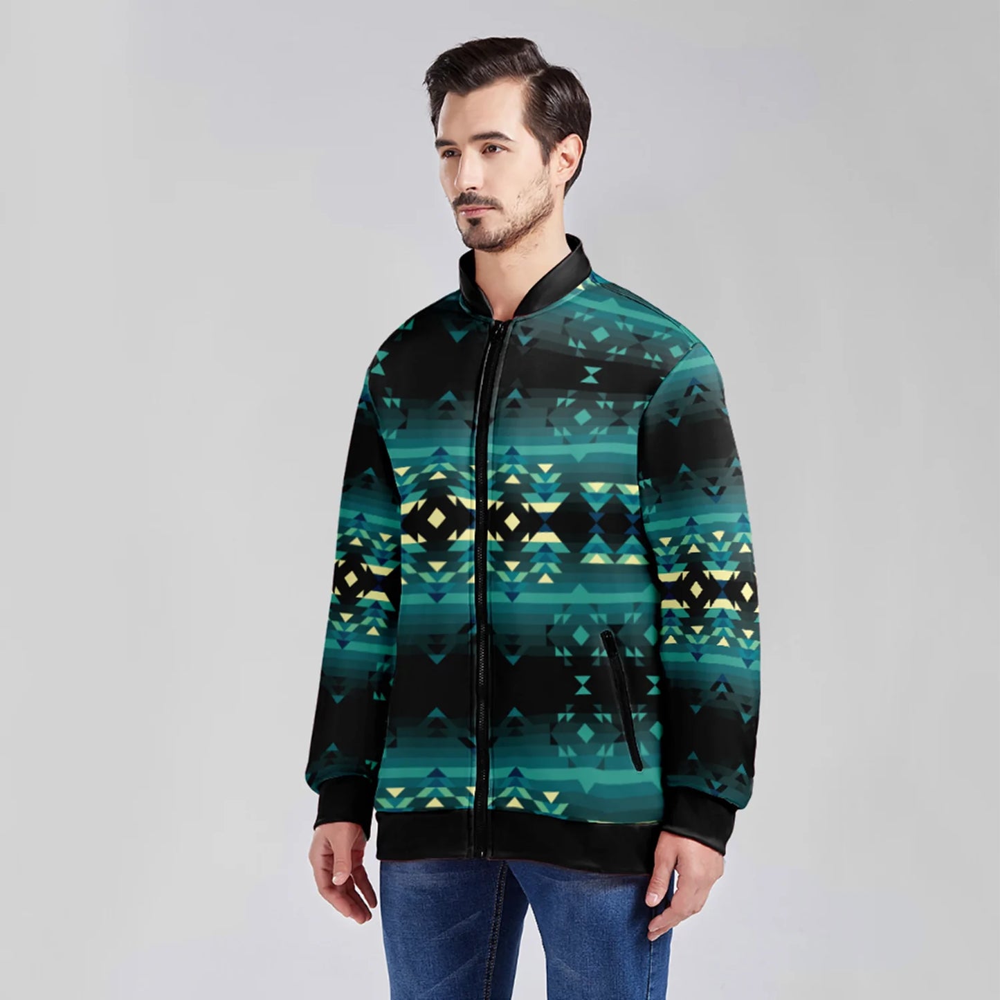 Inspire Green Zippered Collared Lightweight Jacket