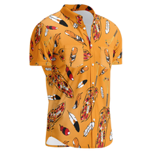 Load image into Gallery viewer, ECM Prayer Feathers Orange Hawaiian-Style Button Up Shirt
