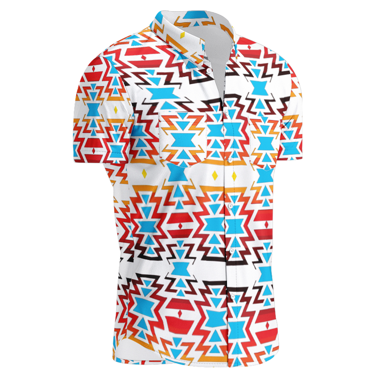 Fire Colors Hawaiian-Style Button Up Shirt