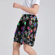 Load image into Gallery viewer, Indigenous Paisley Black Athletic Shorts with Pockets
