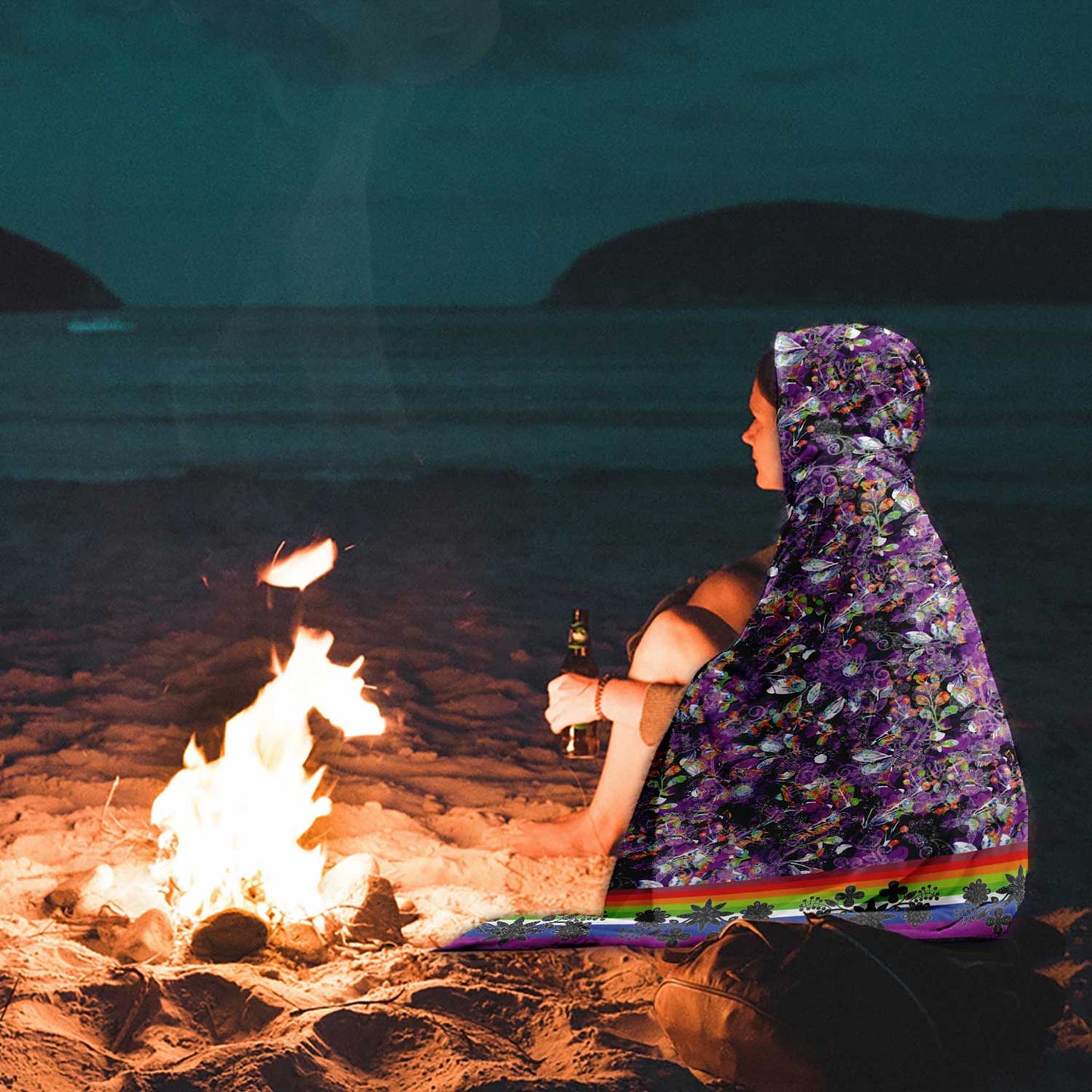 Culture in Nature Purple Hooded Blanket