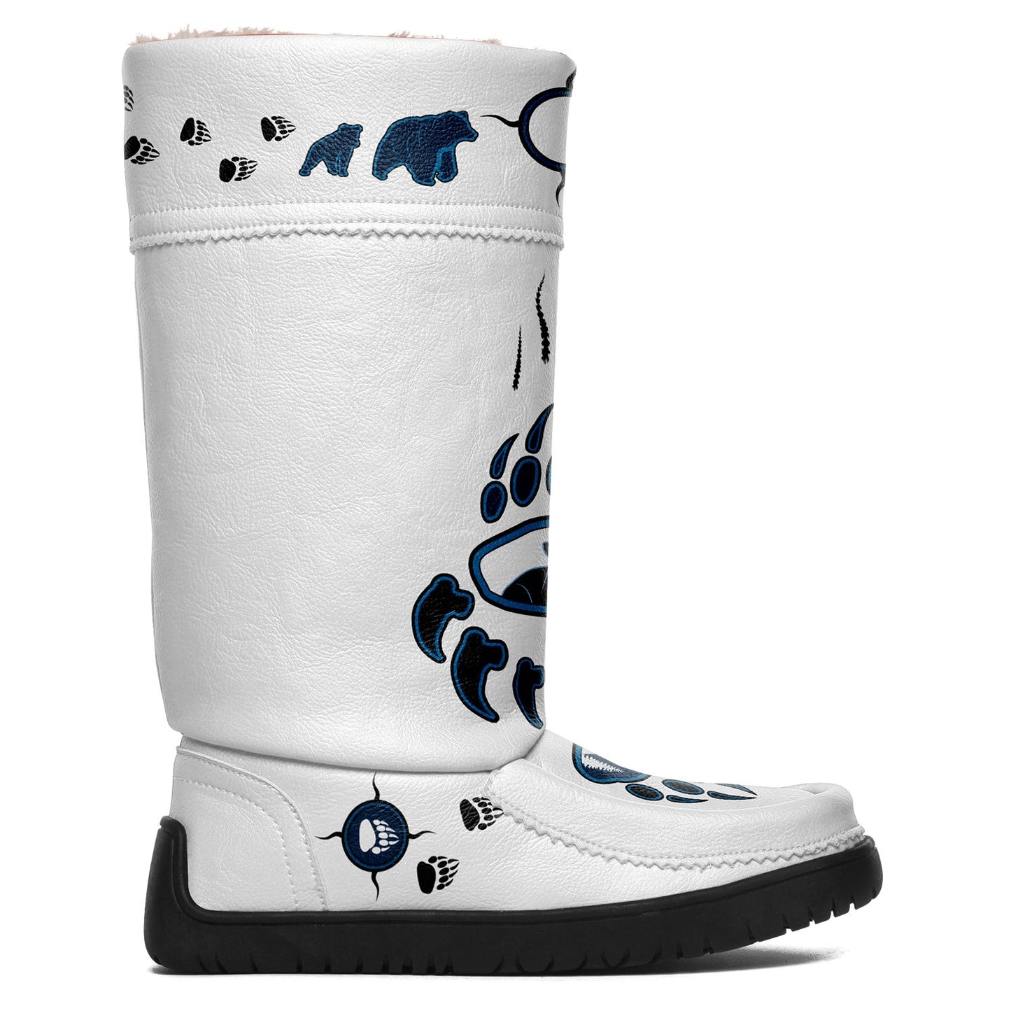 Navy Bearpaw Real Leather MocLux