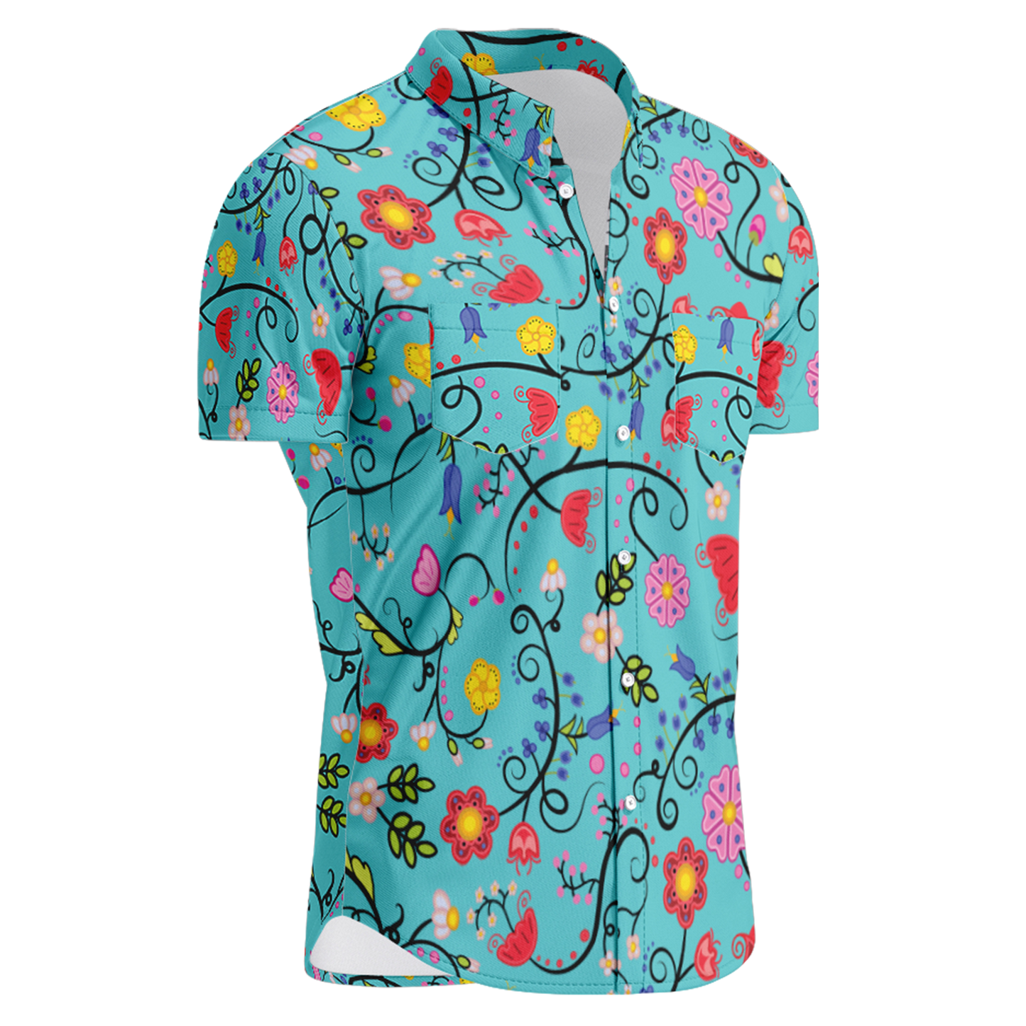 Nipin Blossom Sky Hawaiian-Style Button Up Shirt