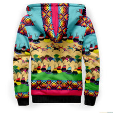 Load image into Gallery viewer, Horses and Buffalo Ledger Pink Sherpa Hoodie
