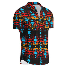 Load image into Gallery viewer, Black Fire Hawaiian-Style Button Up Shirt
