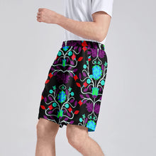 Load image into Gallery viewer, Floral Beadwork Four Clans Winter Athletic Shorts with Pockets
