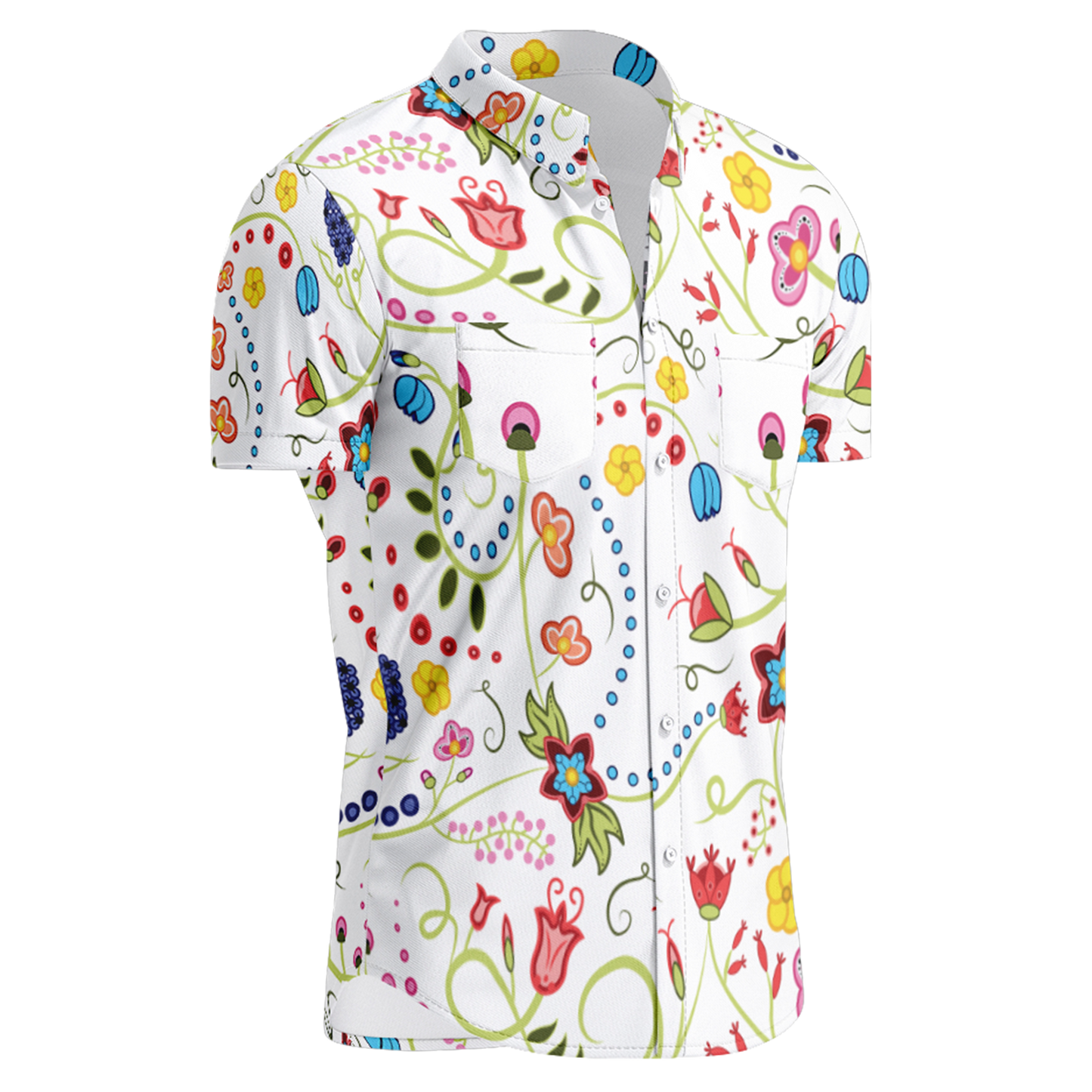 Fresh Fleur Hawaiian-Style Button Up Shirt