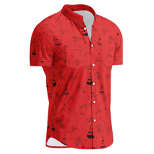 Load image into Gallery viewer, Ledger Dables Red Hawaiian-Style Button Up Shirt
