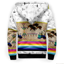 Load image into Gallery viewer, Buffalos Running White Clay Sherpa Hoodie
