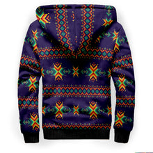 Load image into Gallery viewer, Dreams of Ancestors Indigo Sherpa Hoodie
