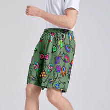 Load image into Gallery viewer, Indigenous Paisley Dark Sea Athletic Shorts with Pockets
